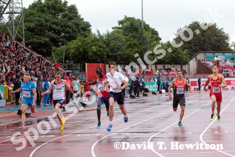 Christophe Lemaitre (France) wins the 200 metres at the European Athletics Team Championships.